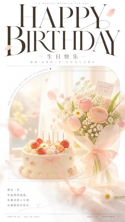 生日祝福晨光海报