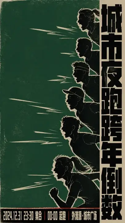 城市夜跑跨年海报