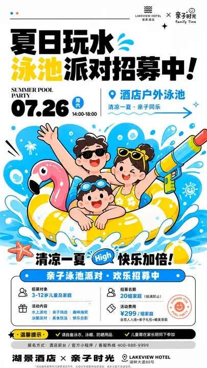 夏日泳池亲子派对
