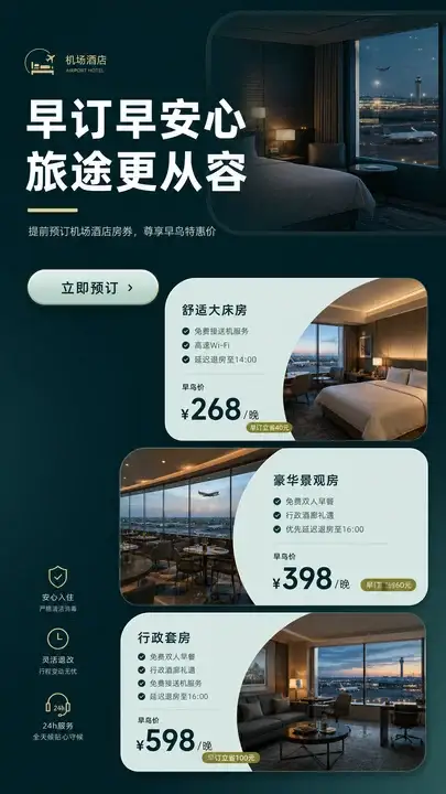 机场酒店早鸟房券
