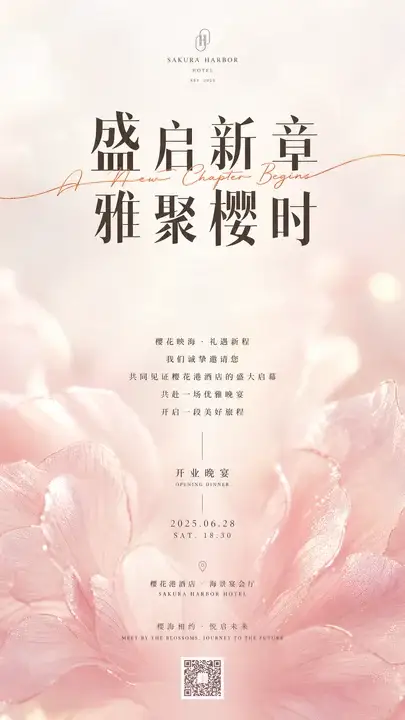 樱粉开业晚宴邀请