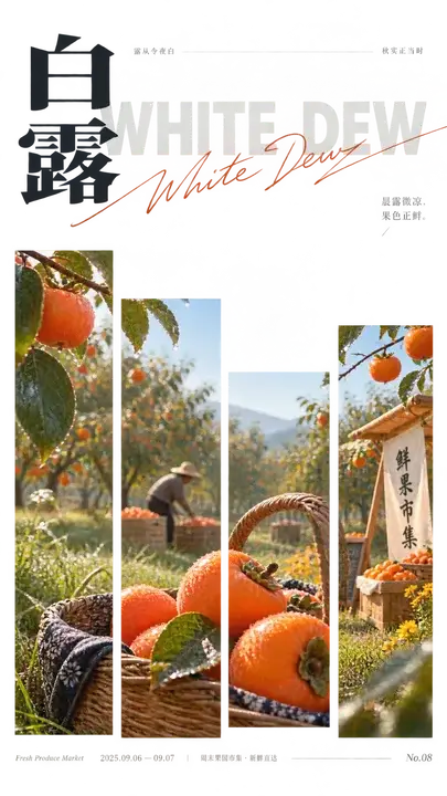 白露果园市集海报