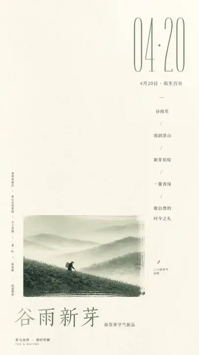 谷雨茶饮海报