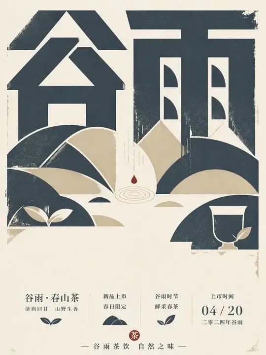 谷雨茶饮新品海报