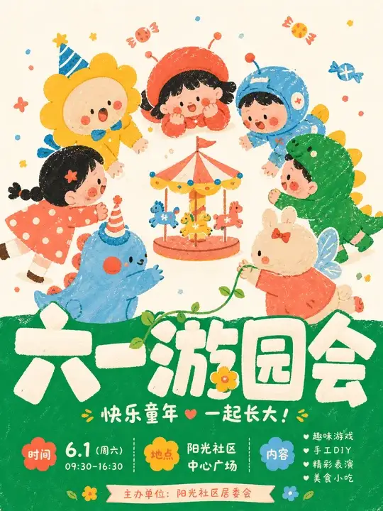 六一游园会海报