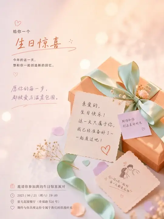 生日惊喜邀请卡
