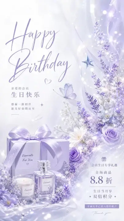 品牌生日福利海报