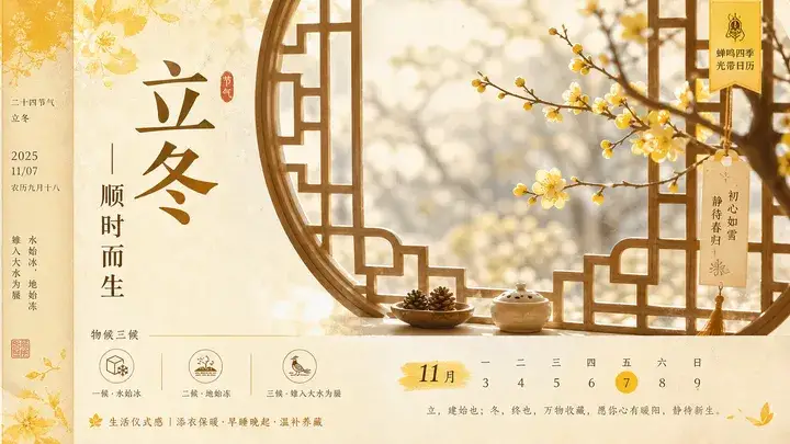 立冬花窗日历