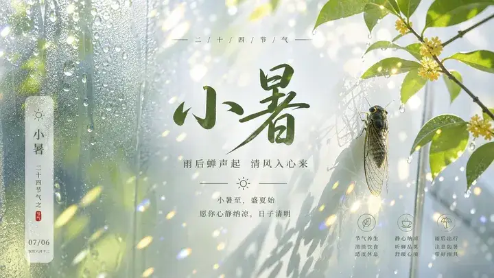小暑雨后卡片