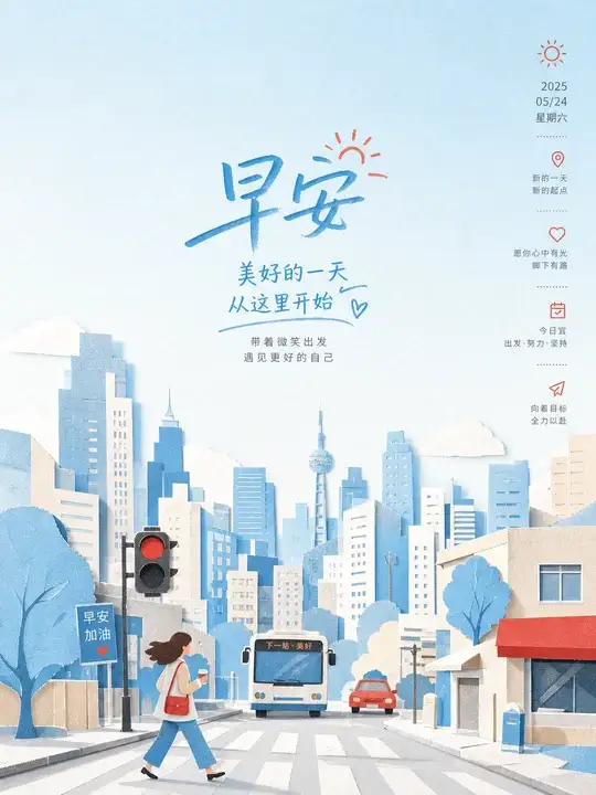 通勤早安海报