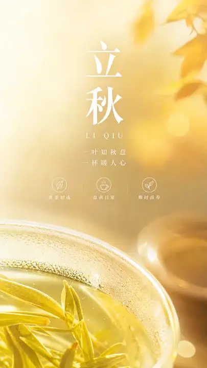 秋日茶饮节气海报