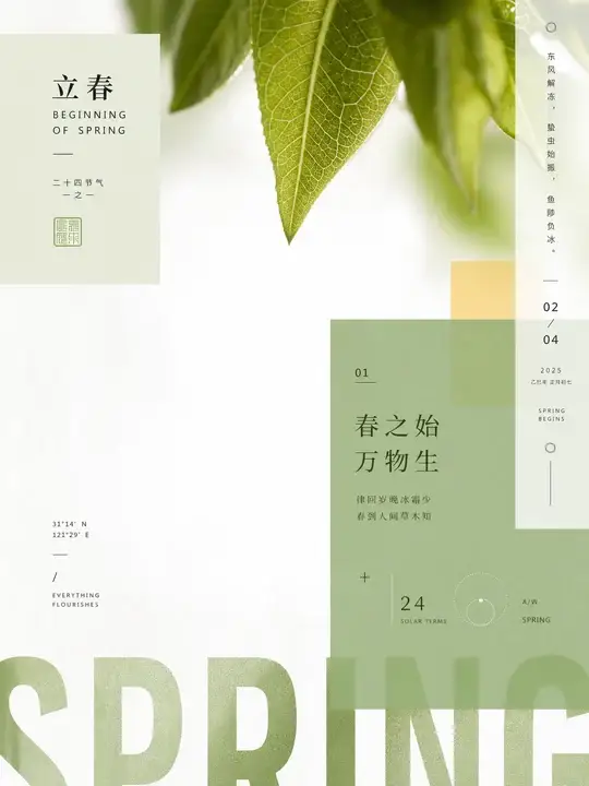 立春植物节气卡