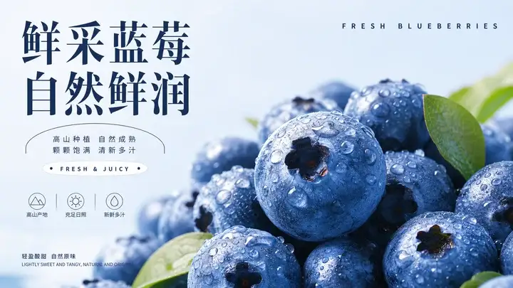 蓝莓鲜果海报