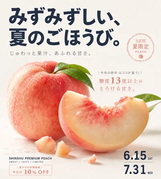 蜜桃切面夏日海报