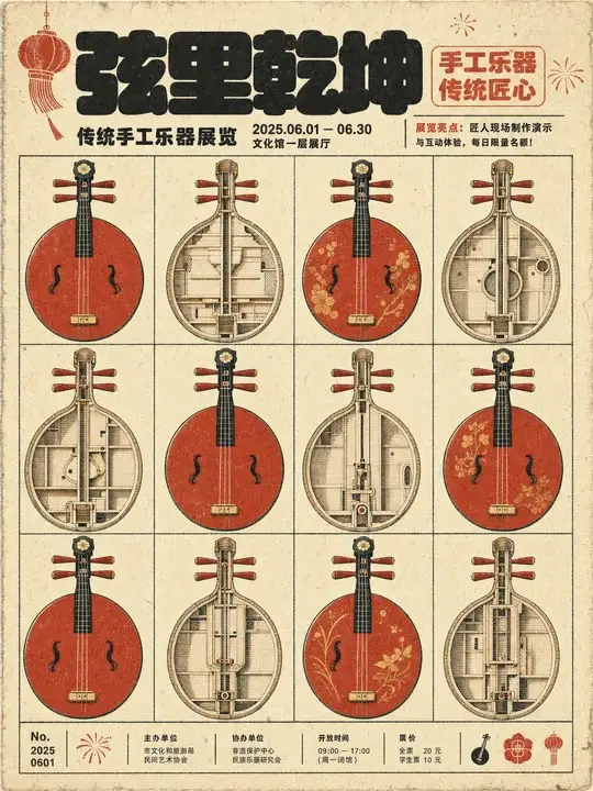 传统乐器展海报