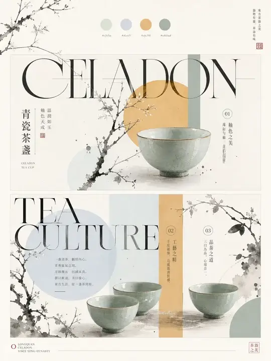 青瓷茶具海报