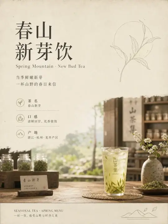 茶馆新品菜单立牌