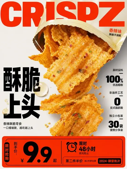 零食限时折扣促销海报