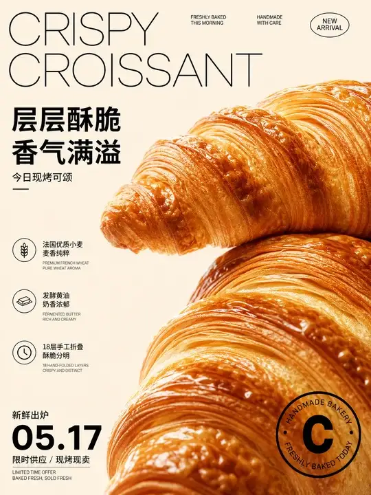 手作面包门店新品海报