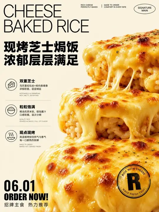 餐厅招牌主食推荐海报
