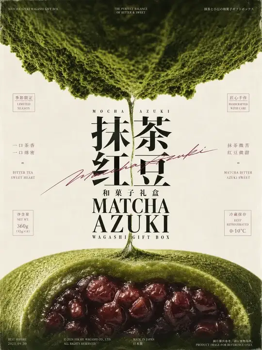 抹茶红豆礼盒封面