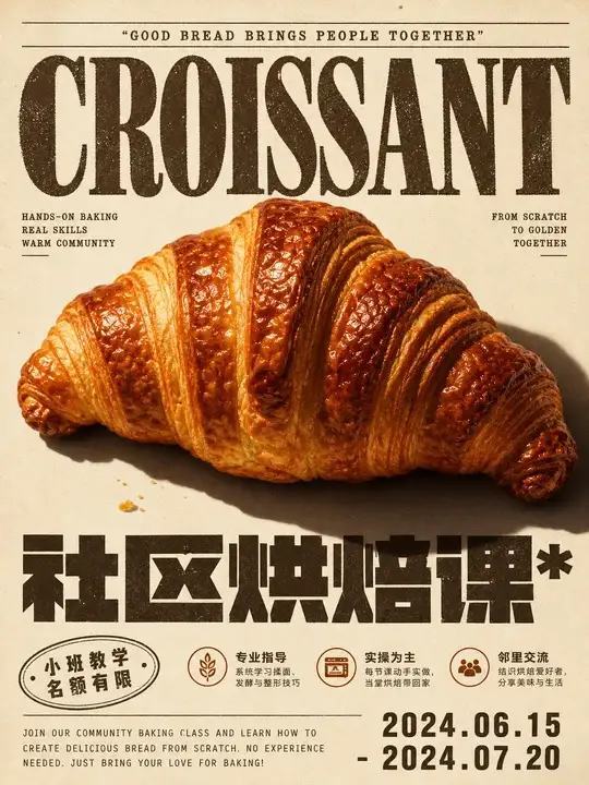 烘焙课程招生招贴