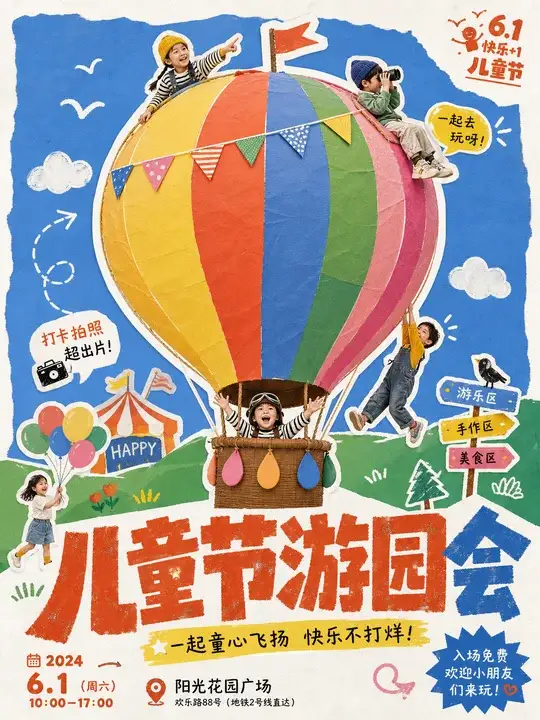 儿童节游园会宣传海报