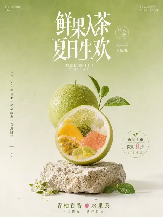 新品水果茶海报