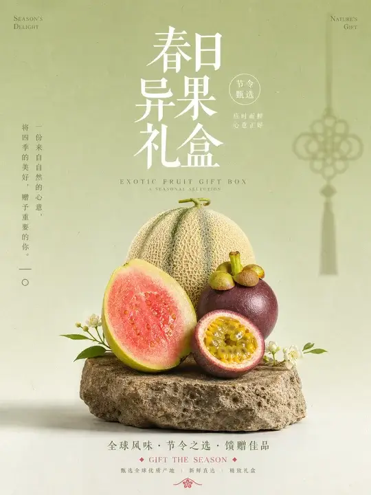 节令水果礼盒海报