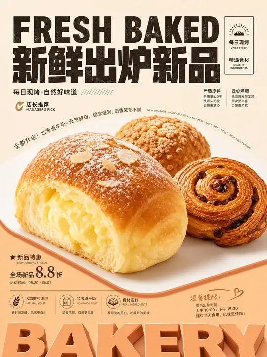 烘焙新品上市海报