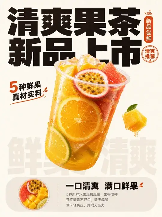 茶饮新品上市海报