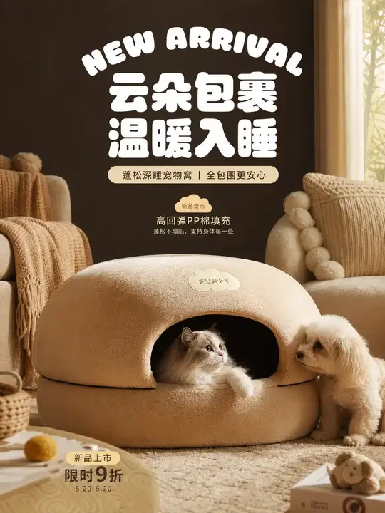 宠物窝新品上市海报