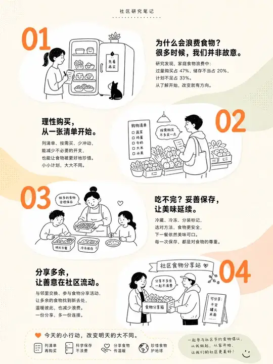 社区节约食物倡议海报