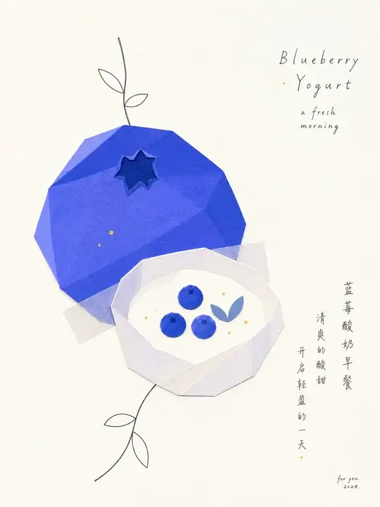 蓝莓酸奶早餐卡