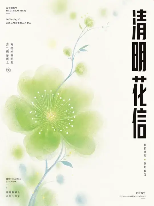 清明花信节气海报