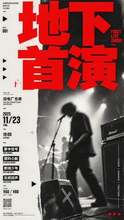 地下乐队首演海报