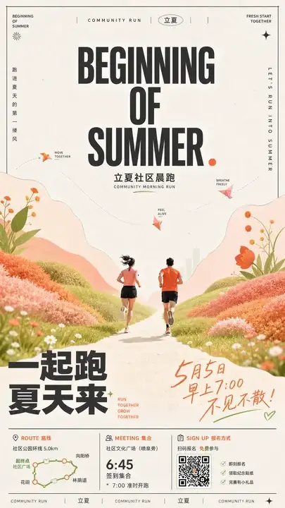 立夏社区晨跑