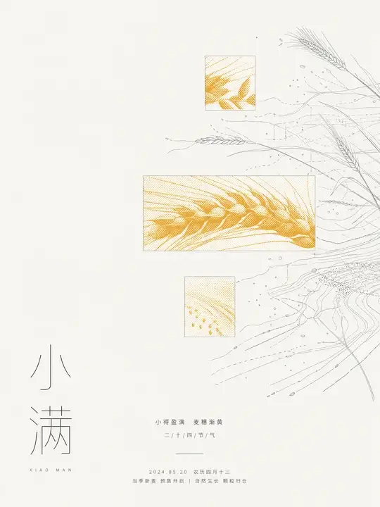 小满麦穗农品海报
