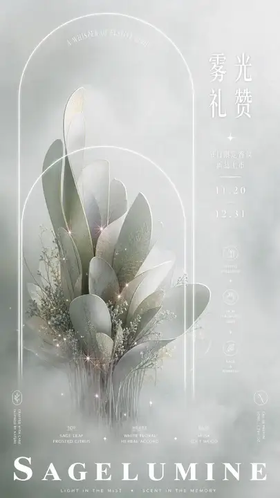 节日橱窗香氛海报