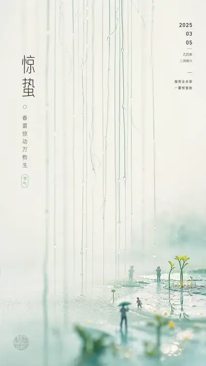 惊蛰芽醒节气海报