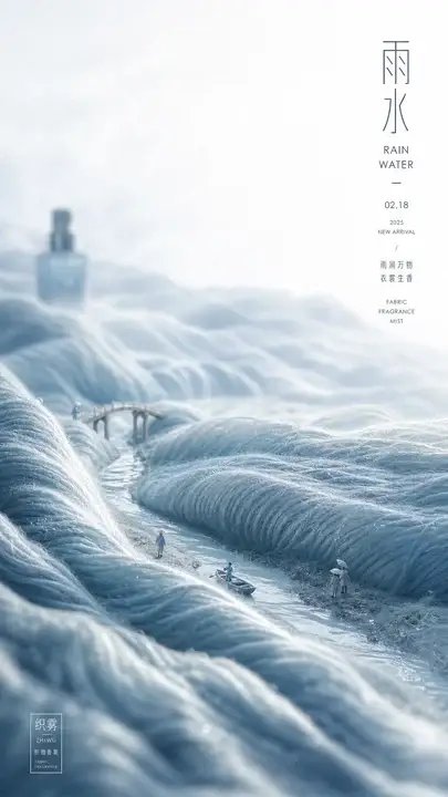 雨水棉纱香氛海报