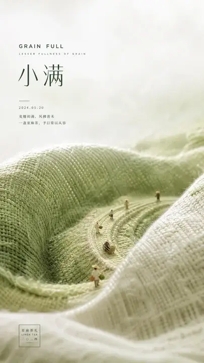 小满亚麻茶礼海报
