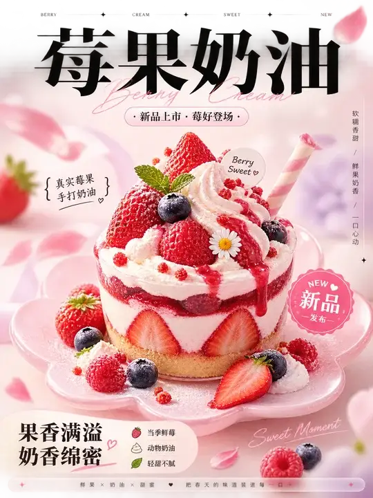 奶油莓果甜点新品