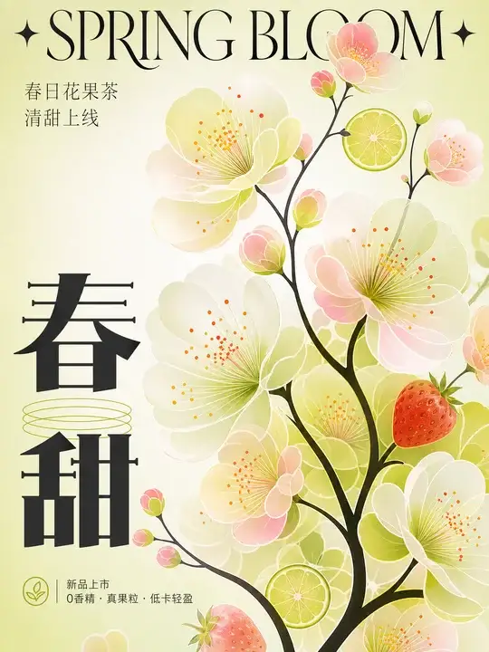 春季茶饮新品海报