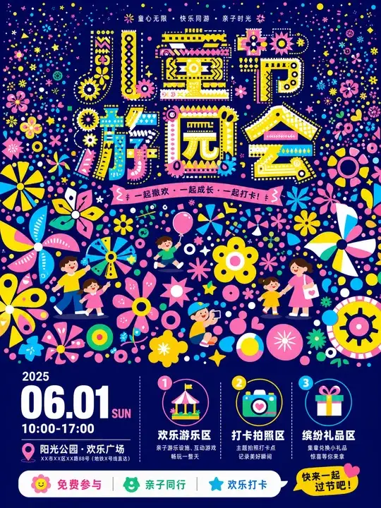 儿童节游园活动海报