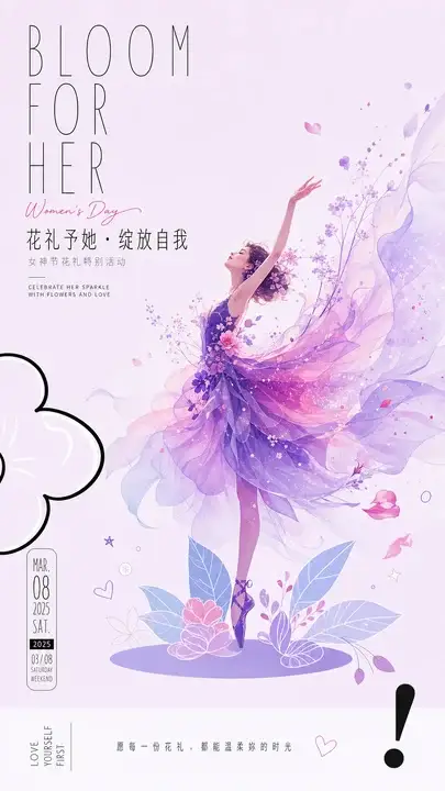 女神节花礼活动海报