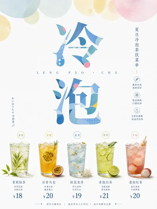 夏季冷泡茶菜单