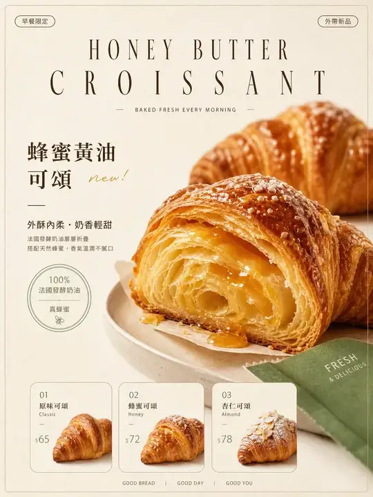 蜂蜜可颂早餐