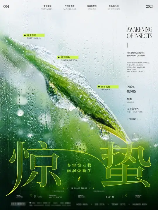 二十四节气惊蛰发布海报