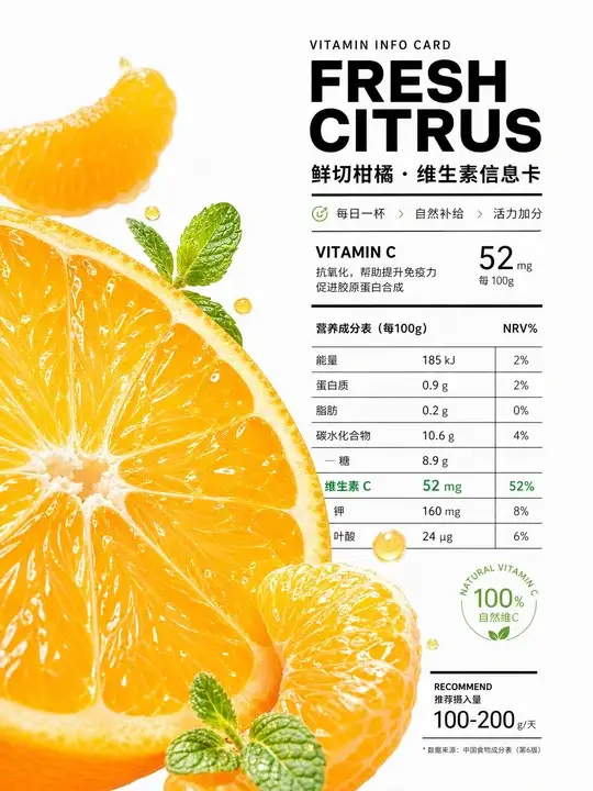 柑橘维生素信息卡